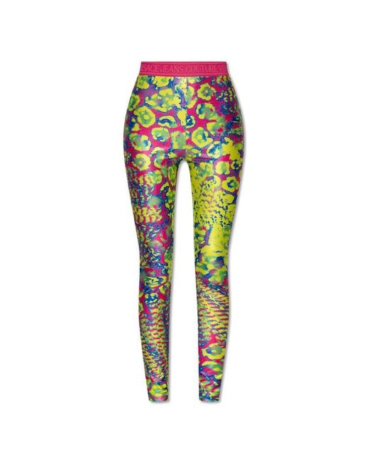 Versace Jeans Multicolor Leggings With Logo,
