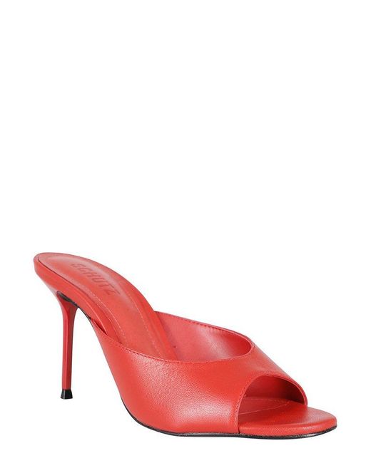 SCHUTZ SHOES Red Thin Heel Clogs
