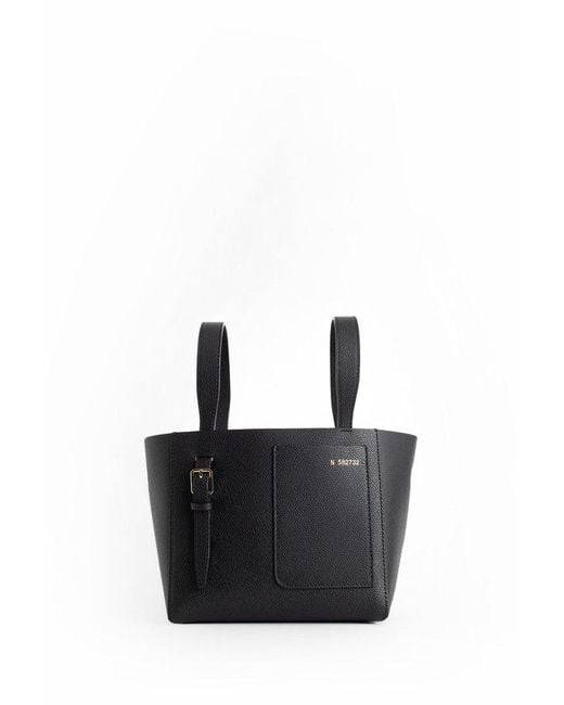 Valextra Black Mini Soft Bucket Bag