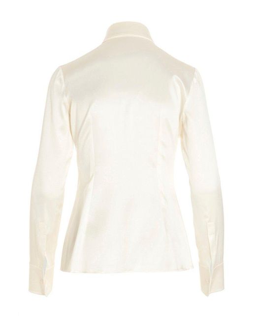 Dolce & Gabbana White Satin Shirt