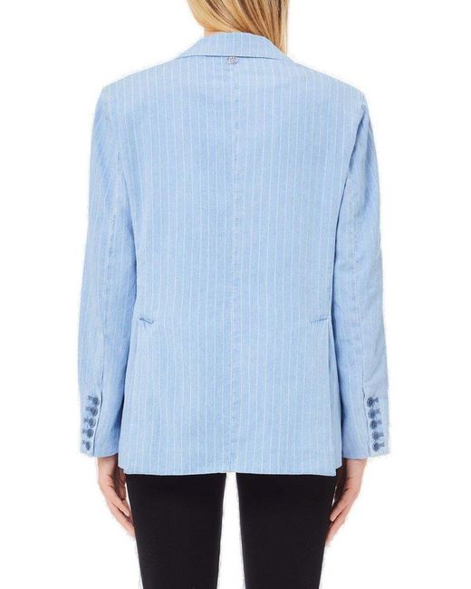 Liu Jo Blue Pinstripe Denim Blazer