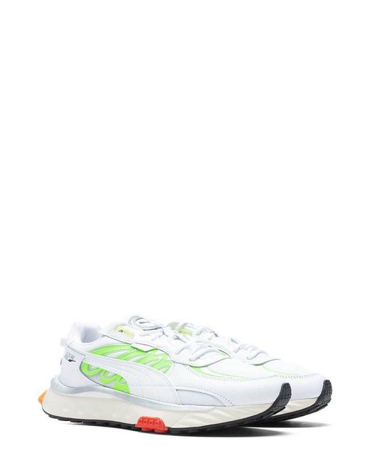 PUMA Green Wild Rider Low-Top Sneakers for men