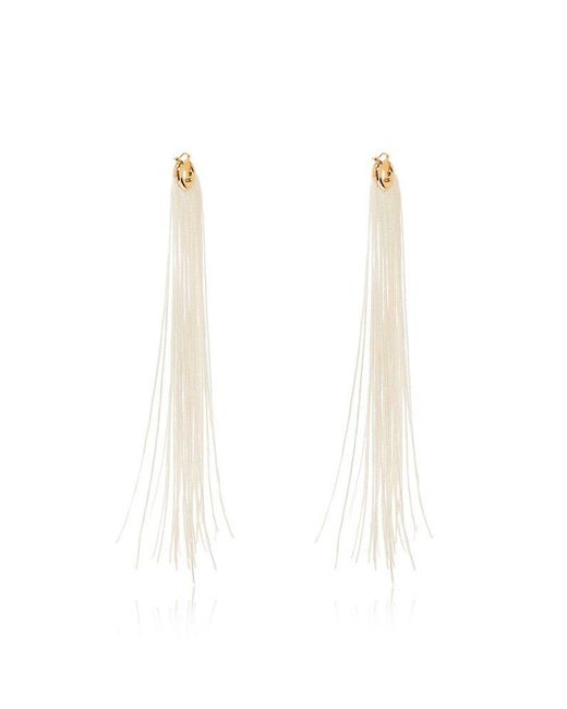 Jil Sander White Earrings With Long Tassels