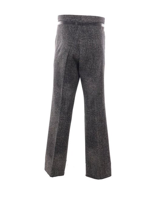 Prada Gray Belted Tailored Trousers for men