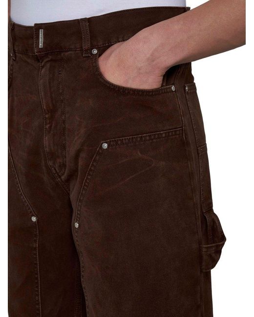 Givenchy Brown Logo Plaque Straight-leg Jeans for men