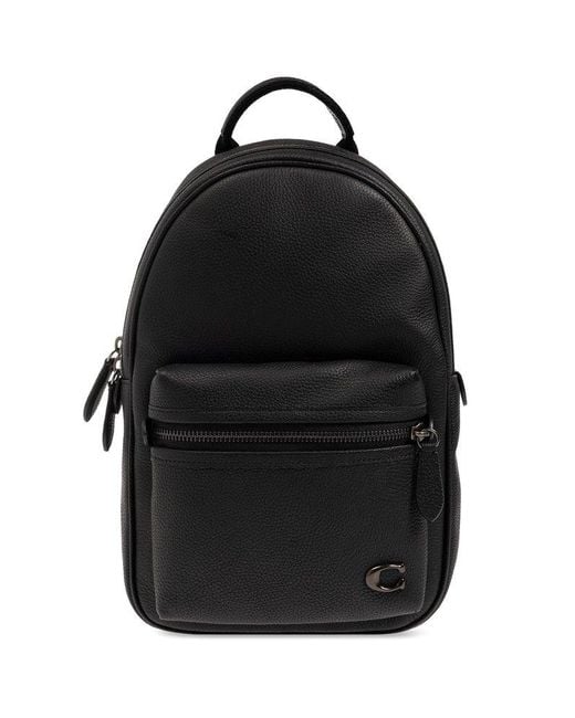 COACH Black ‘Charter’ Backpack With Logo for men