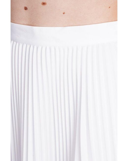 Theory White Pleated Midi Skirt