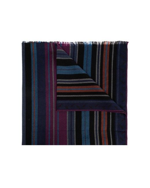 Paul Smith Blue Striped Pattern Scarf for men