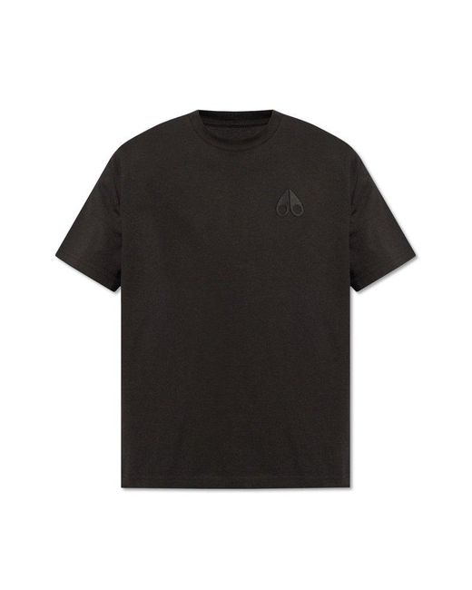 Moose Knuckles Black T-shirt With Logo, for men