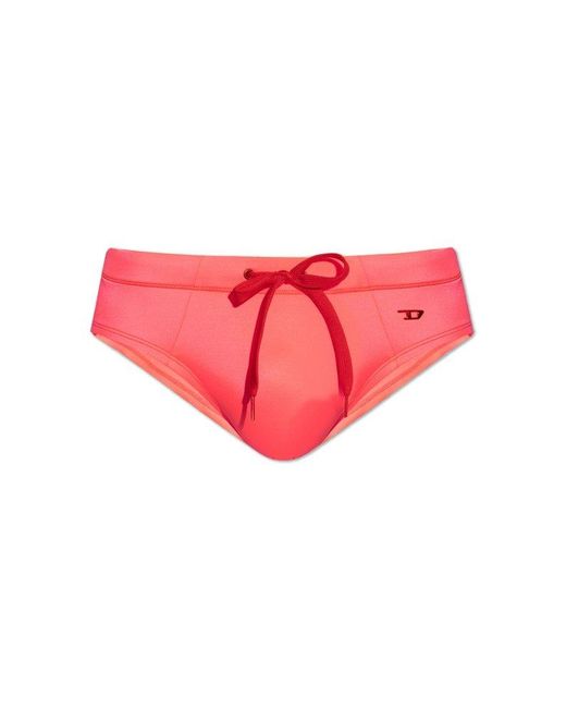 DIESEL Red ‘Bmbr-Alfie’ Swimming Briefs for men
