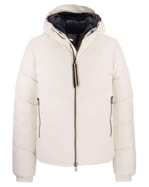 K-Way Hugol Thermo Hooded Jacket in Natural for Men | Lyst