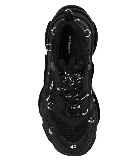 Balenciaga Black Triple S Lace-up Sneakers