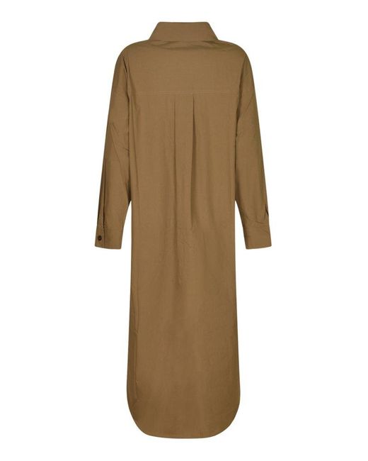 P.A.R.O.S.H. Natural Collared Long-Sleeve Shirt Dress