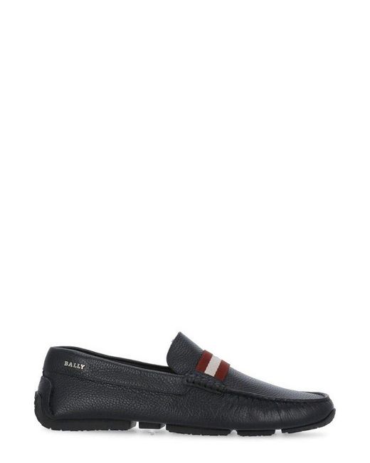 Bally Black Striped Slip-on Loafers for men