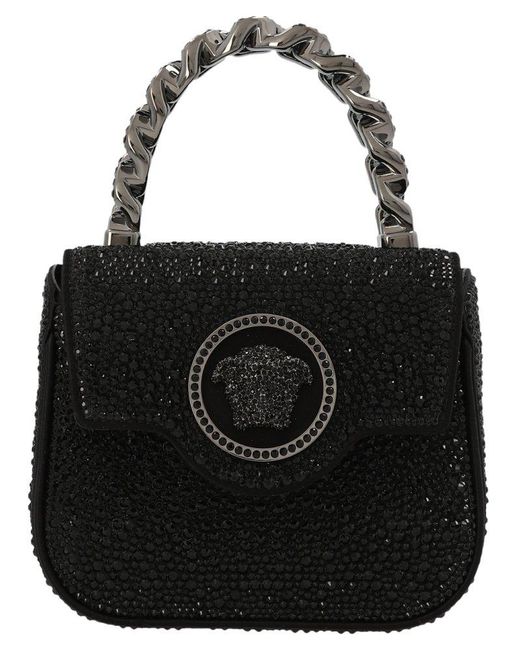 Versace Black La Medusa Mini Handbag