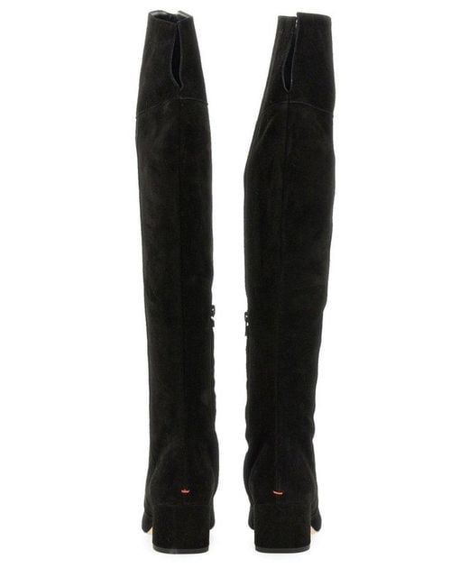 Aeyde Black Letizia Over-The-Knee Boots