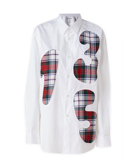 Comme des Garçons White Number Patch-detailed Buttoned Shirt for men