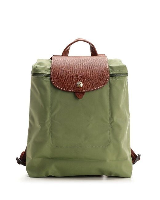 Longchamp Green Le Pliage Backpack