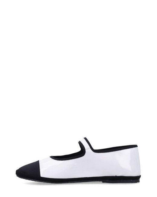 DROGHERIA CRIVELLINI White Papusse Soft Mary Jane Flats