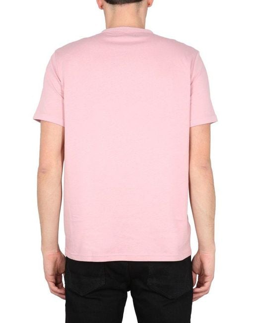 Fred Perry Pink Ringer Logo-embroidered Crewneck T-shirt for men