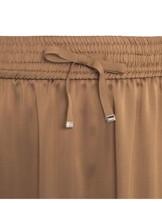 Herno Natural Drawstring-Waist Side-Slit Satin Midi Skirt