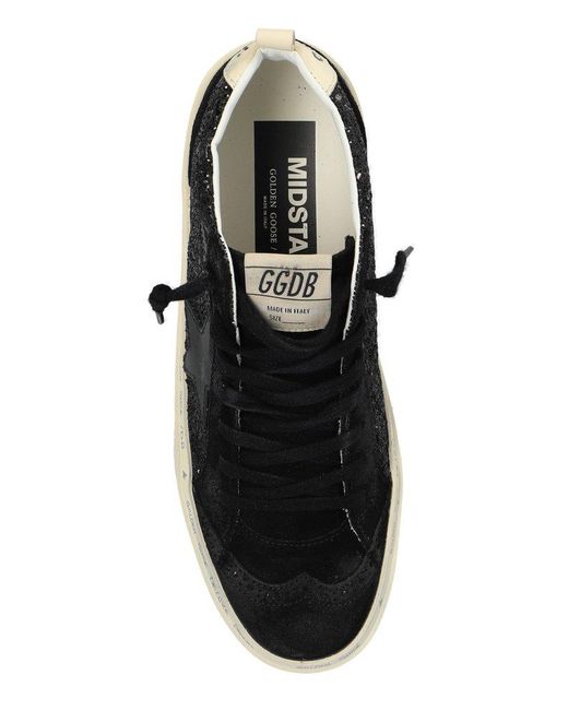 Golden Goose Deluxe Brand Black Mid Star Embellished High Sneakers