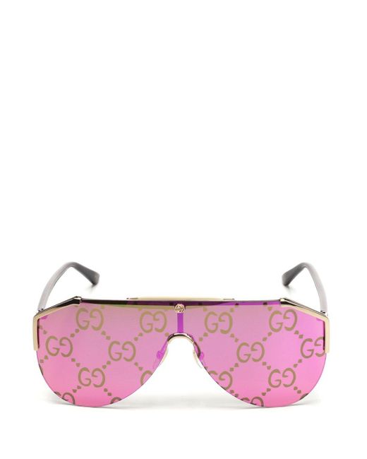 Gucci Pink Mask Mirror Lens Sunglasses for men