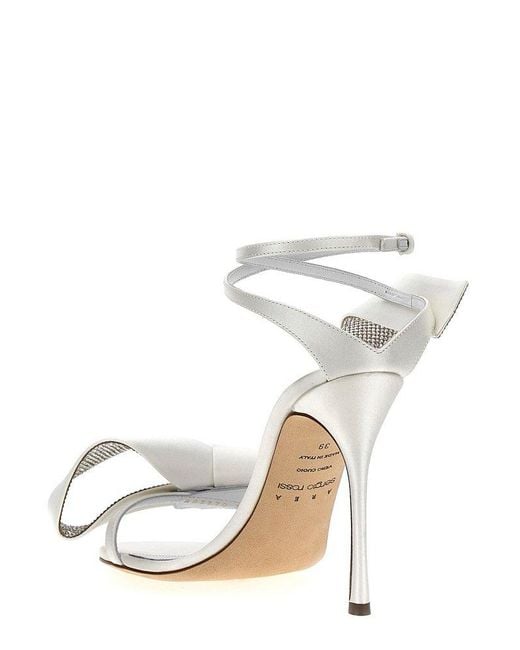 Sergio Rossi White X Area Marquise Bow Detailed Heeled Sandals