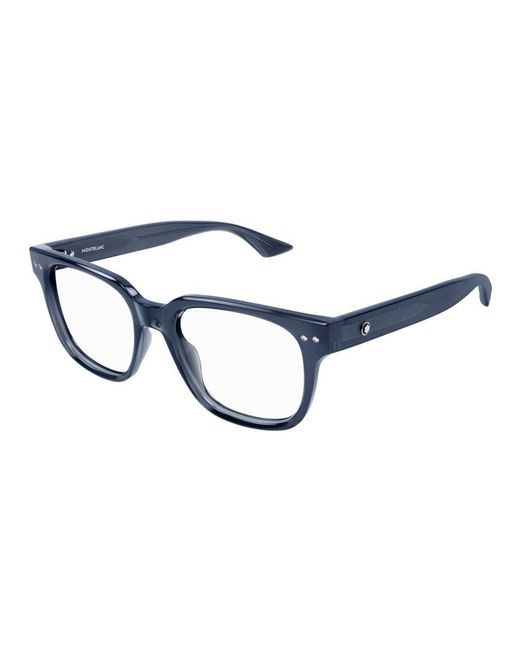 Montblanc Black Square Frame Glasses for men