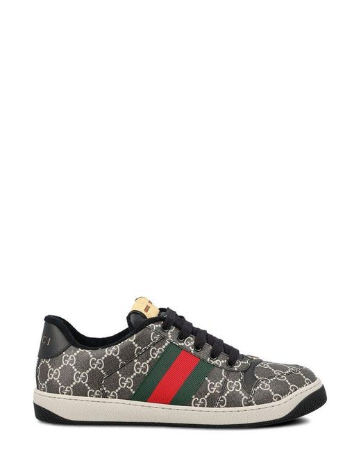 Gucci Black Screener Low-Top Sneakers for men