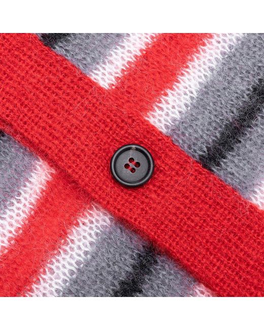 Marni Red Striped Knit Cardigan for men