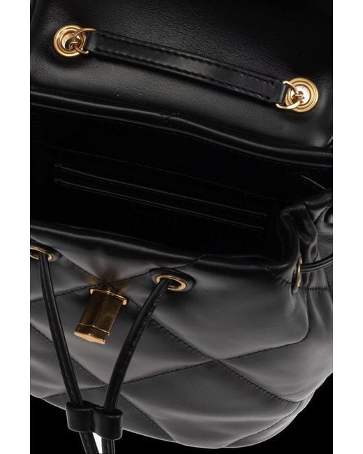 Tory Burch Black Kira Logo Plaque Mini Backpack