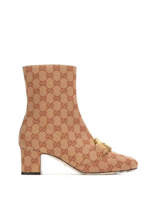 Gucci Natural GG Ankle Boot With Double G