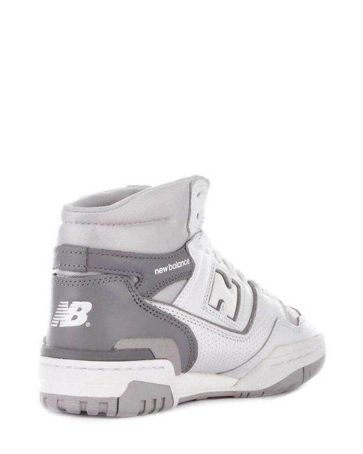 New Balance White 650 High-Top Lace-Up Sneakers
