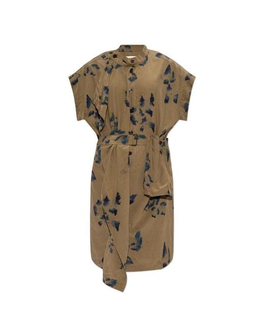 Lemaire Green Floral Pattern Dress