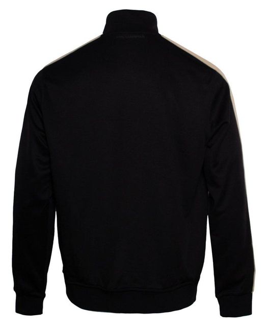 Karl Lagerfeld Black Logo Embossed Zip-up Jacket for men