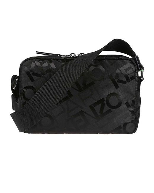 KENZO Black Gram Zip-up Shoulder Bag for men