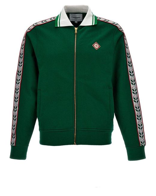 Casablancabrand Green Laurel Zip Up Sweatshirt for men