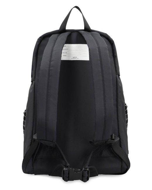 A.P.C. Black Logo Detail Nylon Backpack for men