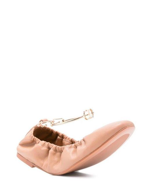 Twinset Pink Ankle Strap Ballet Flats