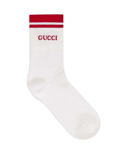 Gucci Logo Socks in White/Red (White) for Men - Save 9% - Lyst