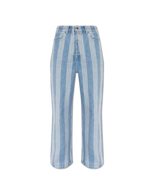 Nanushka Blue 'josine' Low-rise Jeans,