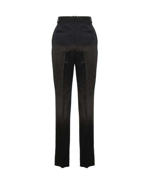 Saint Laurent Black Slim Fit Mid-Rise Trousers