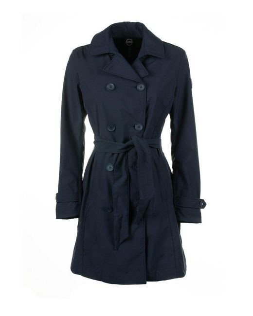 Colmar Blue Logo-patch Double-breasted Belted Trench Coat