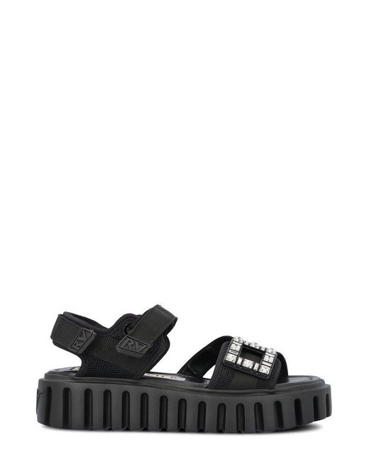 Roger Vivier Black Embellished Sandals