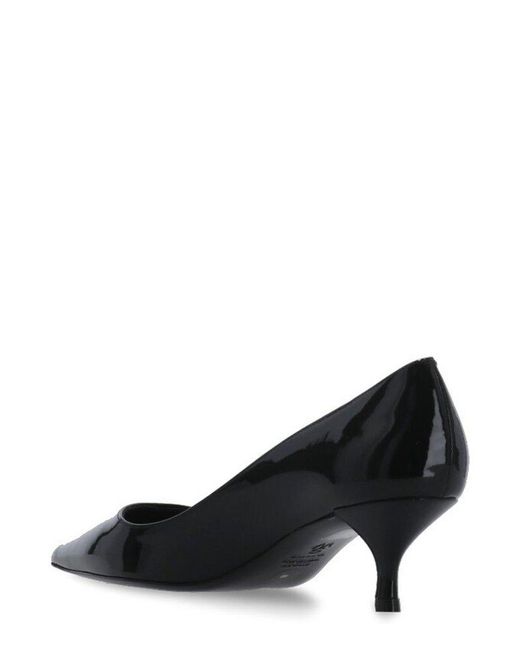 Stuart Weitzman Black Stuart Kitten Pointed Toe Pumps