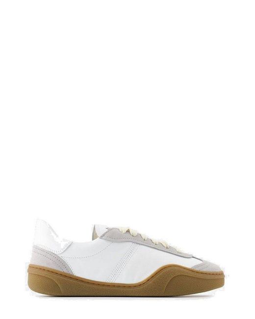 Acne White Lace-up Sneakers