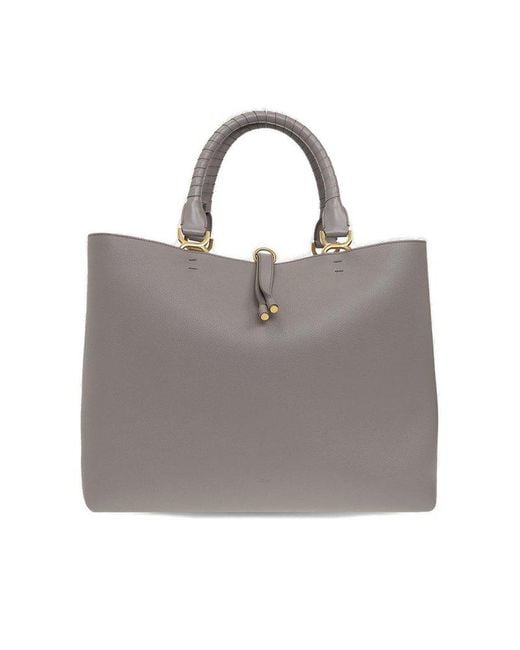 Chloé 'marcie' Shopper Bag in Grey | Lyst Canada