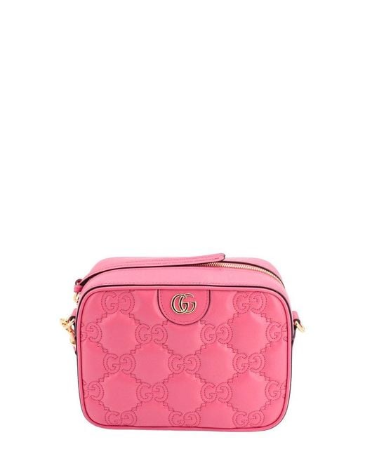 Gucci Pink Gg Matelassé Leather Shoulder Bag