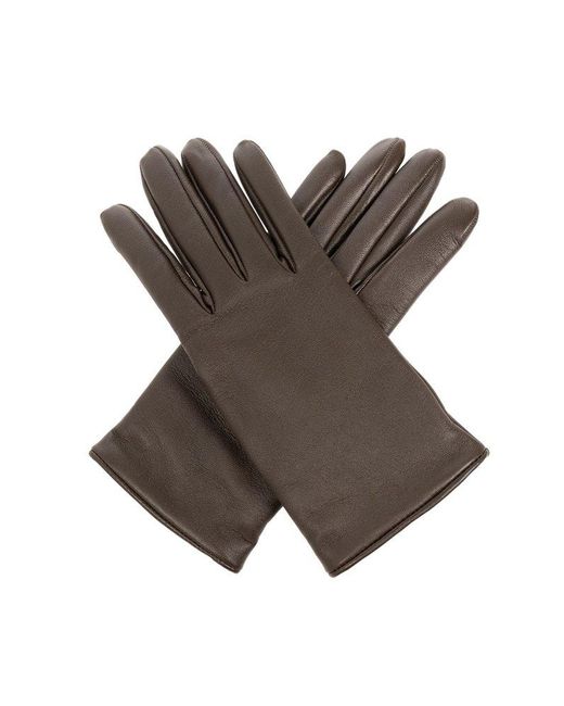 Saint Laurent Brown Leather Gloves,